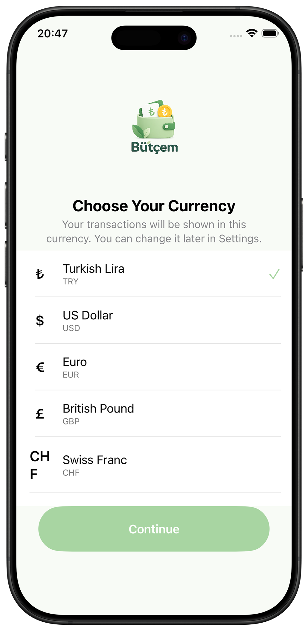 Bütçem — currency